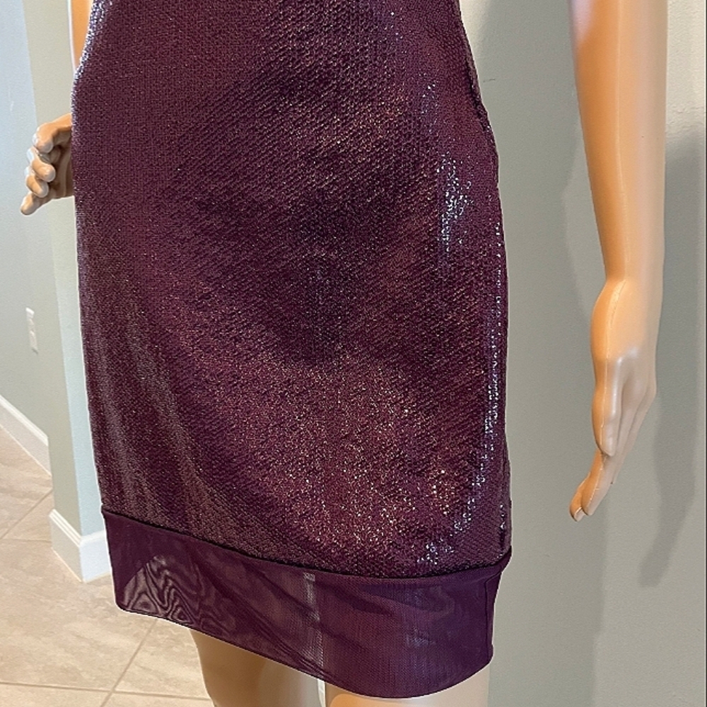 BCBGMaxAzria Gorgeous‎ "Barlow" Mini Dress in Eggplant Sequins  Size Mediu… - Picture 7 of 16